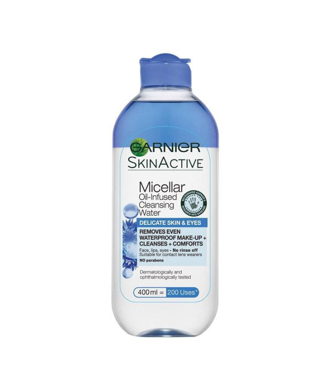  SkinActive Micelinis Vanduo Su Aliejumi Jautriai Odai Ir Akims 400ml