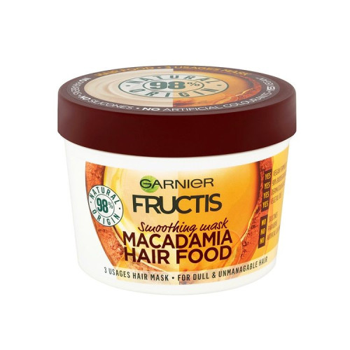 Fructis Macadamia Hair Food Glotninamoji Kaukė Sausiems Ir Nepaklusniems Plaukams 390ml