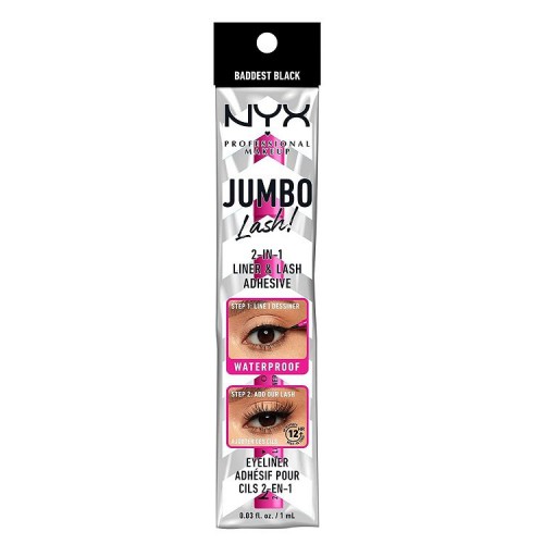 Akių Apvadas-Blakstienų Klijai Jumbo Lash! 2-In-1 Baddest Black