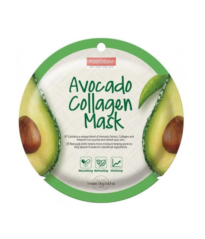  Avocado Collagen Kolageno Veido Kaukė Su Avokadų Ekstraktu
