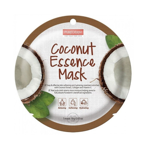 Coconut Essence Veido Kaukė Su Kokosų Ekstraktu