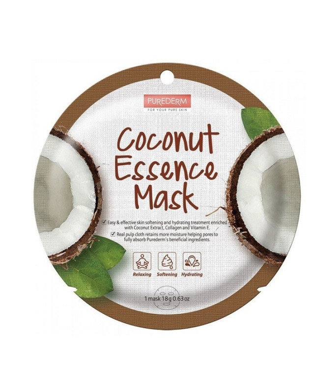  Coconut Essence Veido Kaukė Su Kokosų Ekstraktu