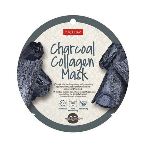  Charcoal Collagen Kolageno Veido Kaukė Su Anglimi