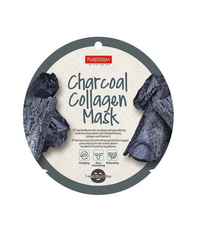  Charcoal Collagen Kolageno Veido Kaukė Su Anglimi