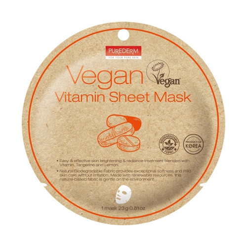  Veganiška Lakštinė Veido Kaukė Su Vitaminais