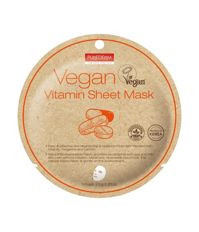  Veganiška Lakštinė Veido Kaukė Su Vitaminais