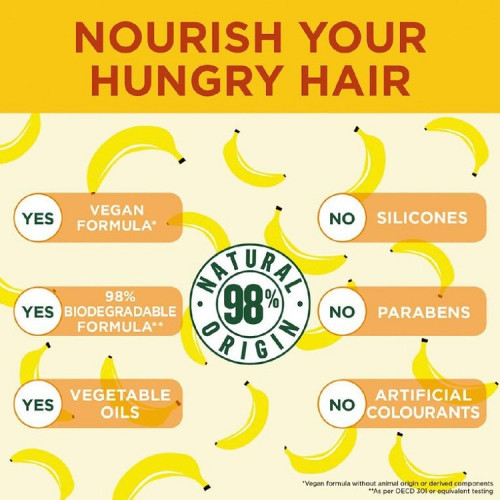  Fructis Banana Hair Food Maitinamoji Kaukė Sausiems Plaukams 390ml