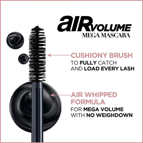 L'Oréal Paris Air Volume Mega Blakstienų Tušas Black